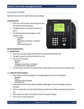 Kronos Time Clock Guide